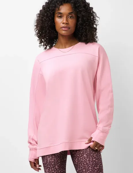Sweaty Betty Sand Wash Half Zip Crop Sweatshirt Light Pink