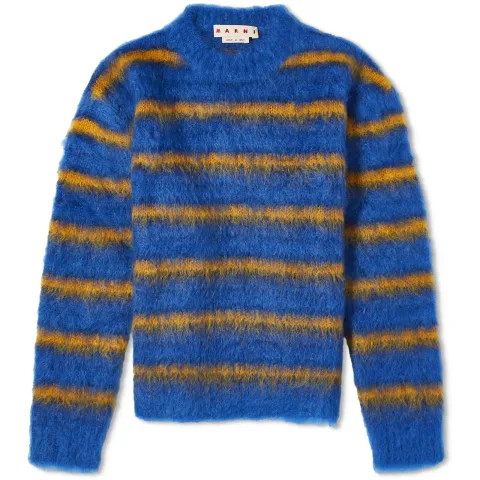 Stripe Mohair Crew Sweat