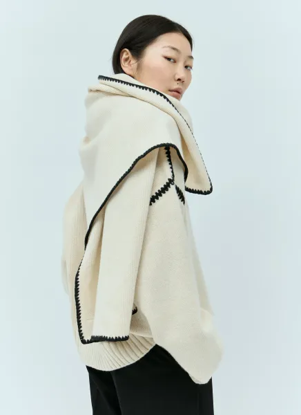 Embroidered Wool Cashmere Scarf