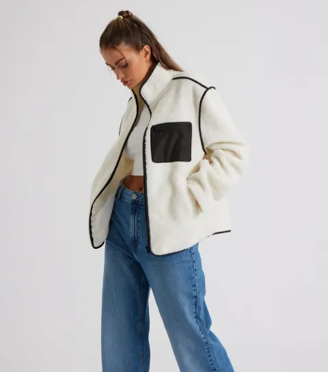 Women's Cream Fleece Jacket