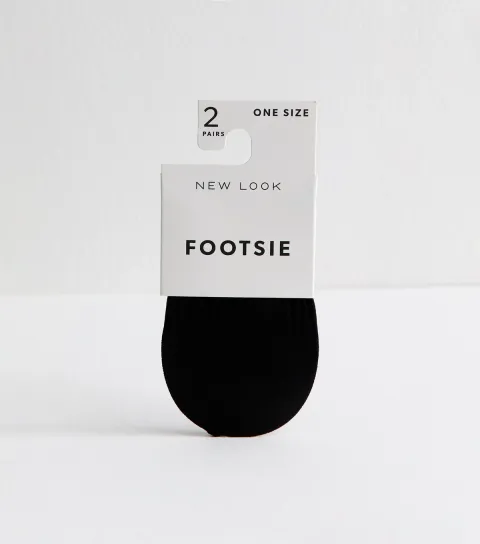 Pack of 2 Black Sheer Footsie Socks