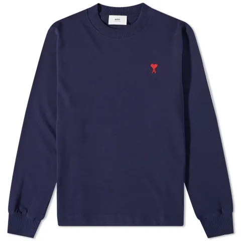 AMI Long Sleeve Tonal Small A Heart T-Shirt