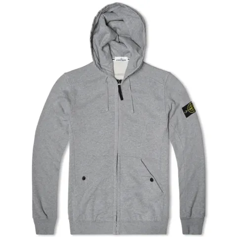 Garment Dyed Zipped Cotton Fleece Hooded Sweat