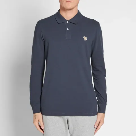 Long Sleeve Regular Fit Zebra Polo