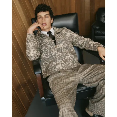River Island Twisted Tailor Floral Check Jacket
