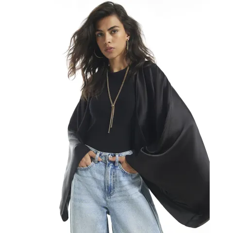 River Island Satin Drape Kimono Cape