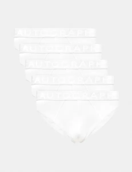 Autograph 5 Pack Supersoft Mid Briefs White Mix
