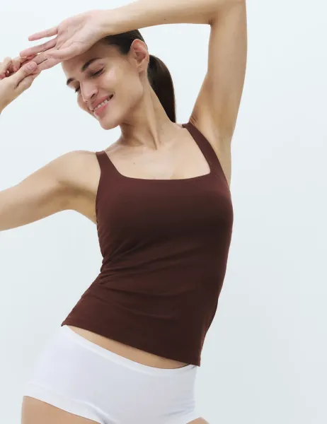 Marks & Spencer Secret Support Scoop Neck Bra Vest Mahogany