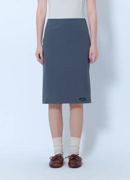 Straight Hem Midi Skirt