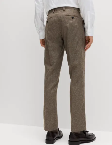 Marks & Spencer Tailored Fit Italian Wool Rich Suit Trousers Neutral