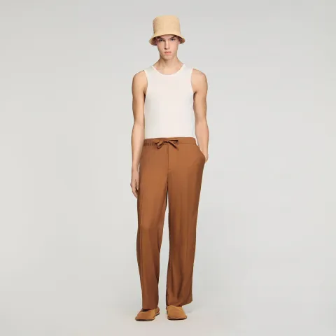 Drawstring flowing trousers