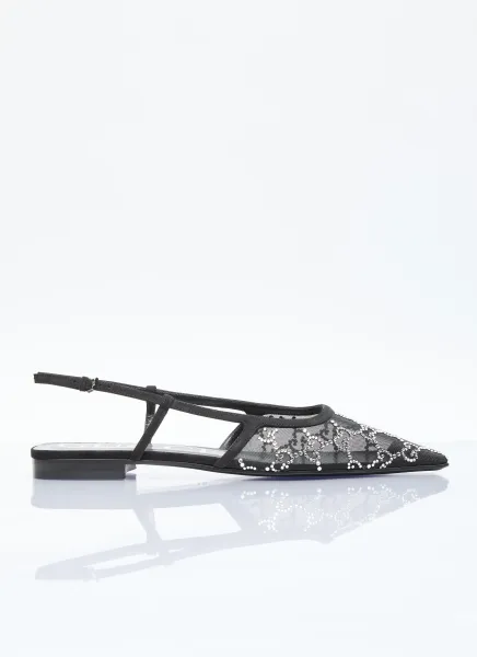 GG Crystal Slingback Flats