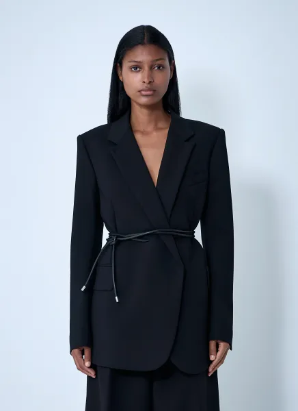 Belted Single-Breasted Blazer