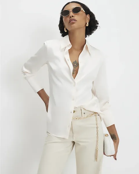 River Island Slim Fit Satin Shirt