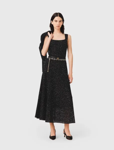 Maje Rhinestone knit maxi dress
