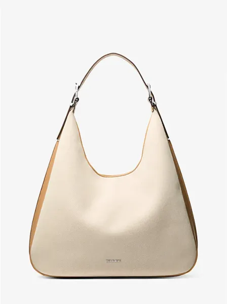 Nolita Large Two-Tone Canvas Hobo Shoulder Bag