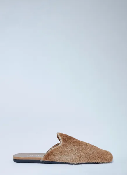 Leather Pony-Hair Mules