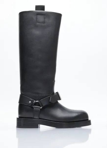 Leather Saddle Tall Boots