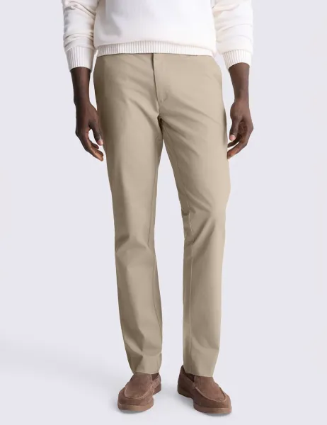 Moss Slim Fit Cotton Rich Stretch Chinos Stone