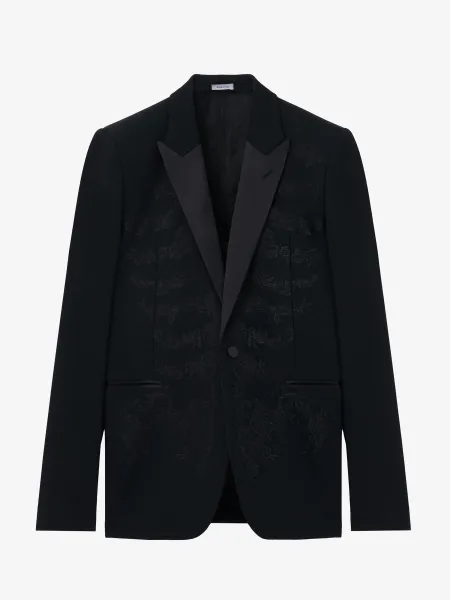 Lace Ribcage Embroidery Single-breasted Jacket