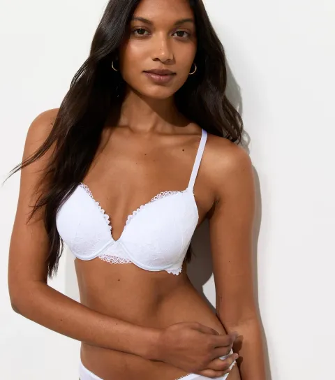New Look Women's White Lace T-Shirt Bra