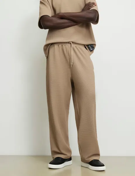 River Island Textured Joggers Stone