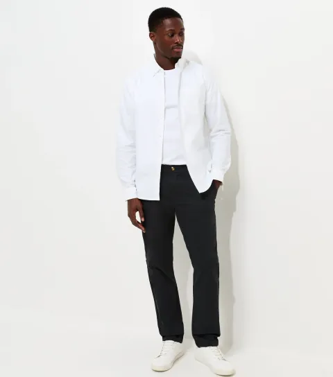 Men's Black Cotton Rich Slim Fit Chino Trousers