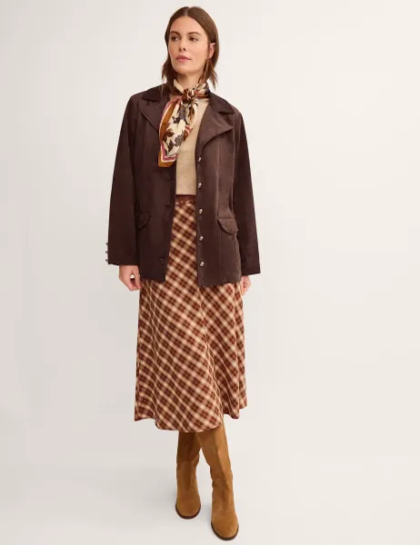 Monsoon Suedette Lightweight Jacket Dark Brown
