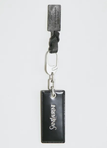 Logo Plaque Leather Keyring