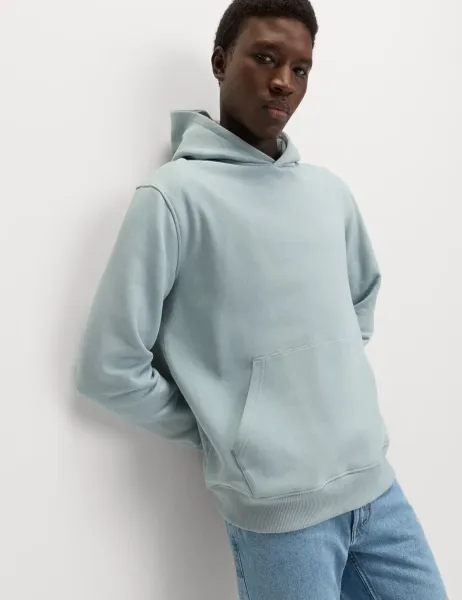 Marks & Spencer Cotton Rich Hoodie Soft Blue