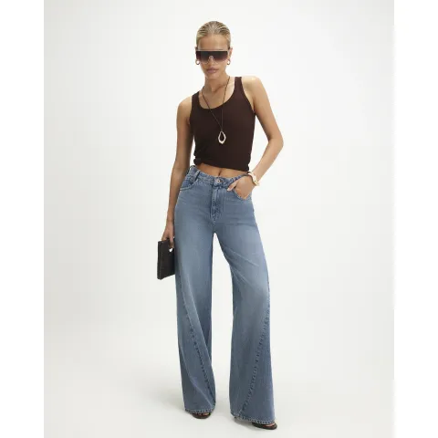 River Island Mid Rise Seamed Baggy Straight Leg Jeans