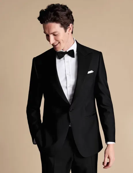 Charles Tyrwhitt Slim Fit Pure Wool Suit Jacket Black