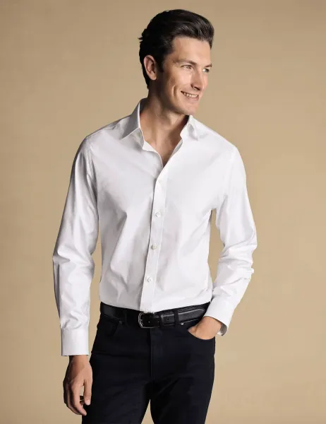 Charles Tyrwhitt Slim Fit Pure Cotton Luxury Shirt White