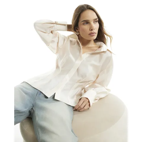 River Island Organza Waist Detail Shirt