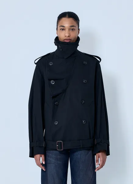 Double-Breasted High-Collar Jacket