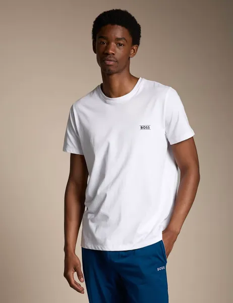 Boss Pure Cotton Crew Neck T-Shirt White
