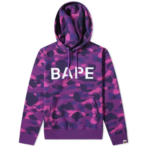 Color Camo Bape Pullover Hoodie