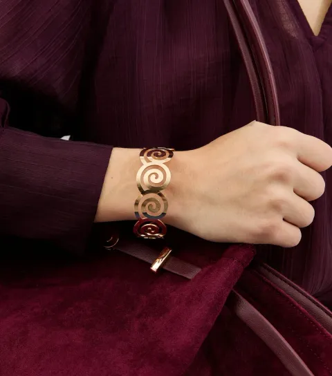 New Look Gold Tone Swirl Shaped Cuff Bracelet