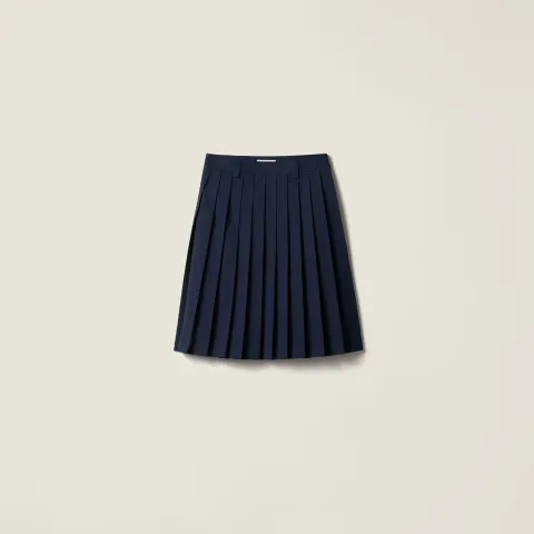 Pleated ripstop fabric skirt