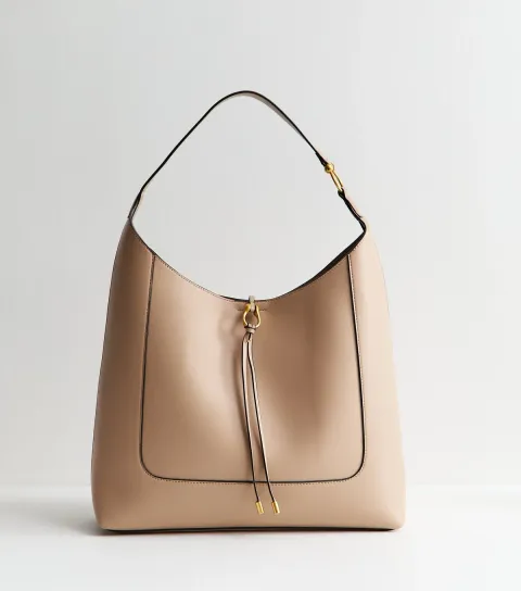 New Look Mink Faux Leather Tassel Hobo Tote Bag Vegan