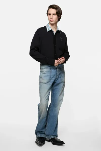 Crewneck bow logo cardigan