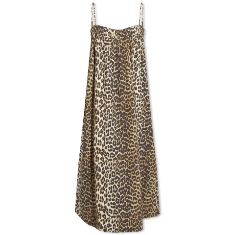 Printed Cotton Midi Strap Dress