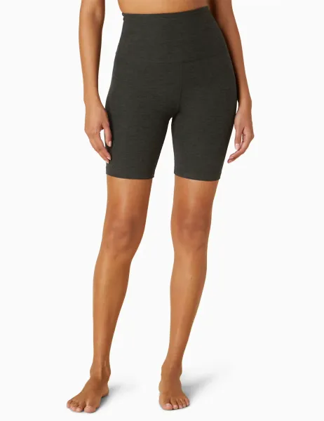 Spacedye Keep Pace High Waisted Biker Gym Shorts Black