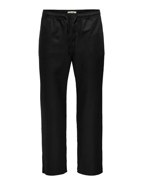 Only & Sons Loose Fit Twill Trousers Black