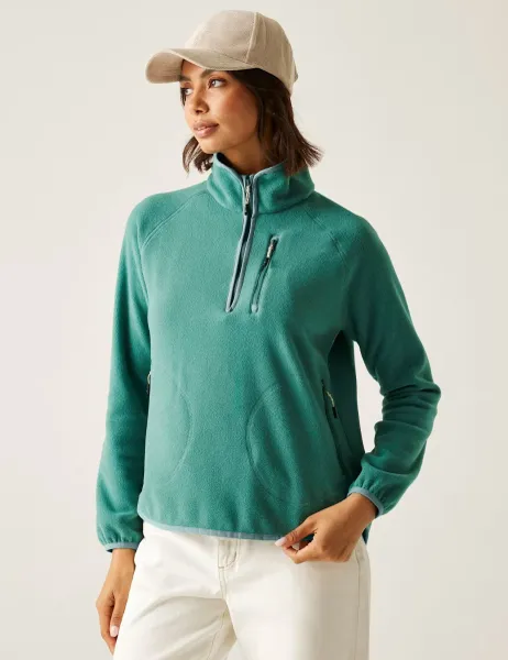 Regatta Frankie Half Zip Funnel Neck Fleece Green