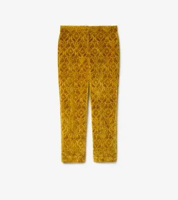 Baroque Velvet Tailored Trousers in Pear yellow