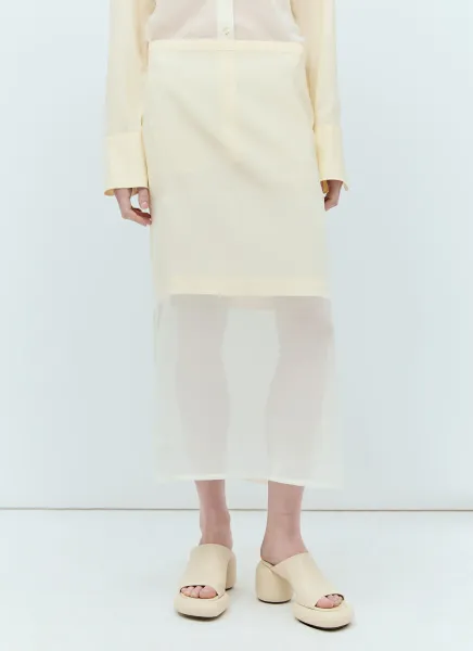 Double-Layer Midi Skirt