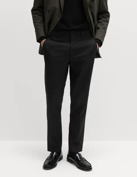Marks & Spencer Slim Fit Smart Stretch Trousers Black