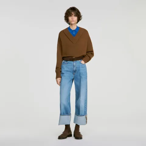 SANDRO 2-in-1 wool and cashmere jumper