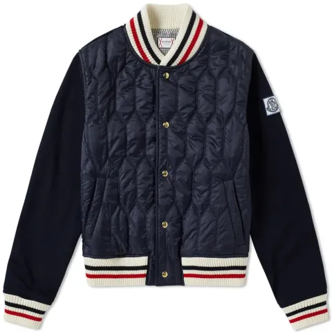 Gamme Bleu Nylon Jersey Bomber Jacket